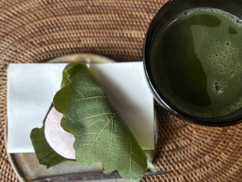 kashiwamochi and matcha