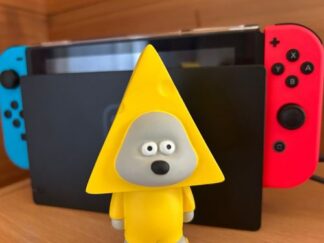 Nintendo switch and a cheese dog