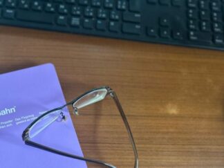 notebook and glasses