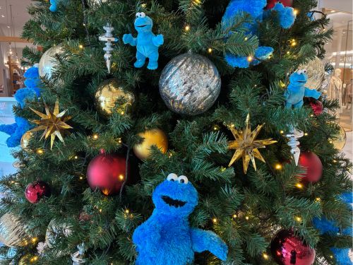 christmas tree with cookie monsters